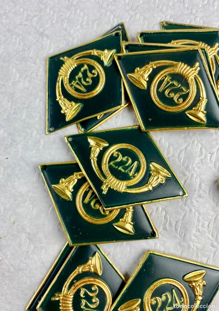 Militaria: Lote de 20 rombos de destino Batall&oacute;n de Cazadores de Monta&ntilde;a N&ordm; 224 extremadamente raro Original