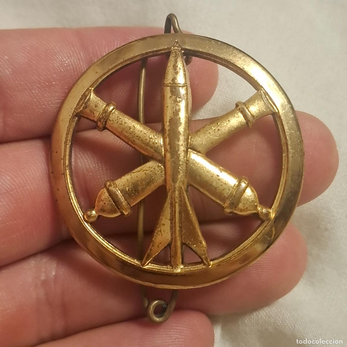 Militaria: Antigua insignia militar de boina de artilleria. Ej&eacute;rcito franc&eacute;s (2)