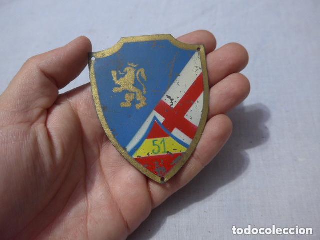 Militaria: Antiguo emblema o placa de brazo del Cuerpo Ejercito de Aragon 51, original, guerra civil.