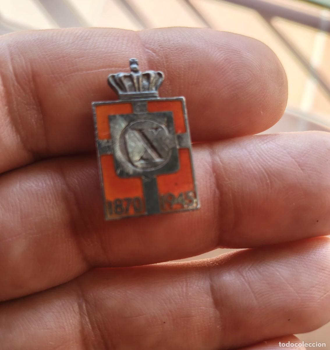 Militaria: Insignia danesa de plata de ley 925 esmalte rojo dise&ntilde;ada georg jensen
