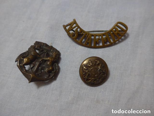 Militaria: Lote antiguo de emblemas ingles de II guerra mundial. Gran breta&ntilde;a.