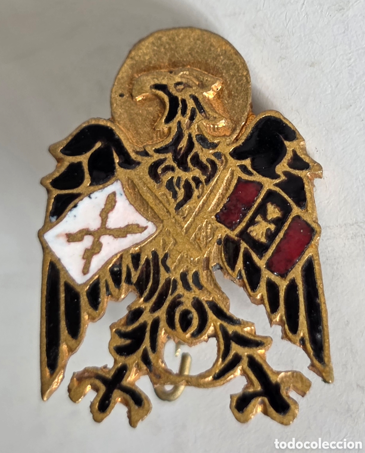 Militaria: Insignia &Aacute;guila de San Juan Uni&oacute;n Banderas Requetes Falangistas Guerra Civil Espa&ntilde;ola 1937 Nacional