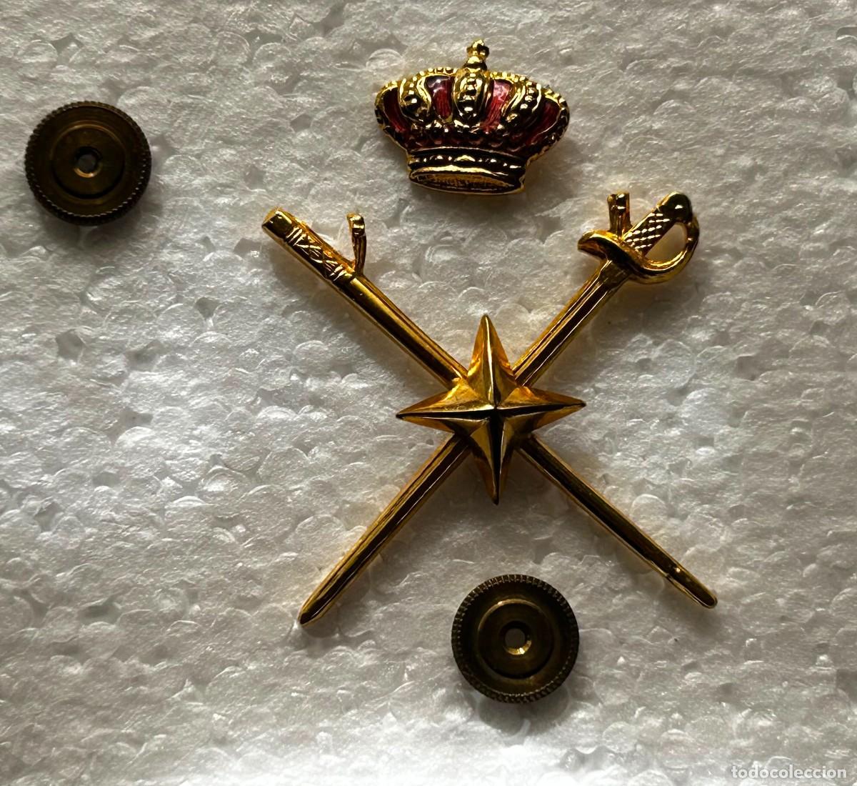 Militaria: Pin enroscable de Distintivos de General de Divisi&oacute;n 5 x 3,5 cm