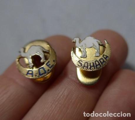 Militaria: 2 ANTIGUAS INSIGNIAS SAHARA Y AFRICA OCCIDENTAL ESPA&Ntilde;OL - A.O.E.
