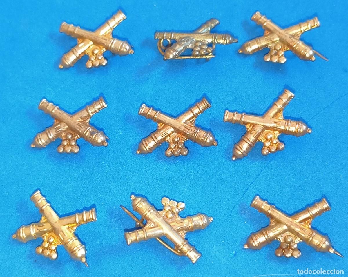 Militaria: Artiller&iacute;a. Distintivos / Insignias. Tama&ntilde;o muy peque&ntilde;o. Rep&uacute;blica / Guerra Civil / Postguerra.