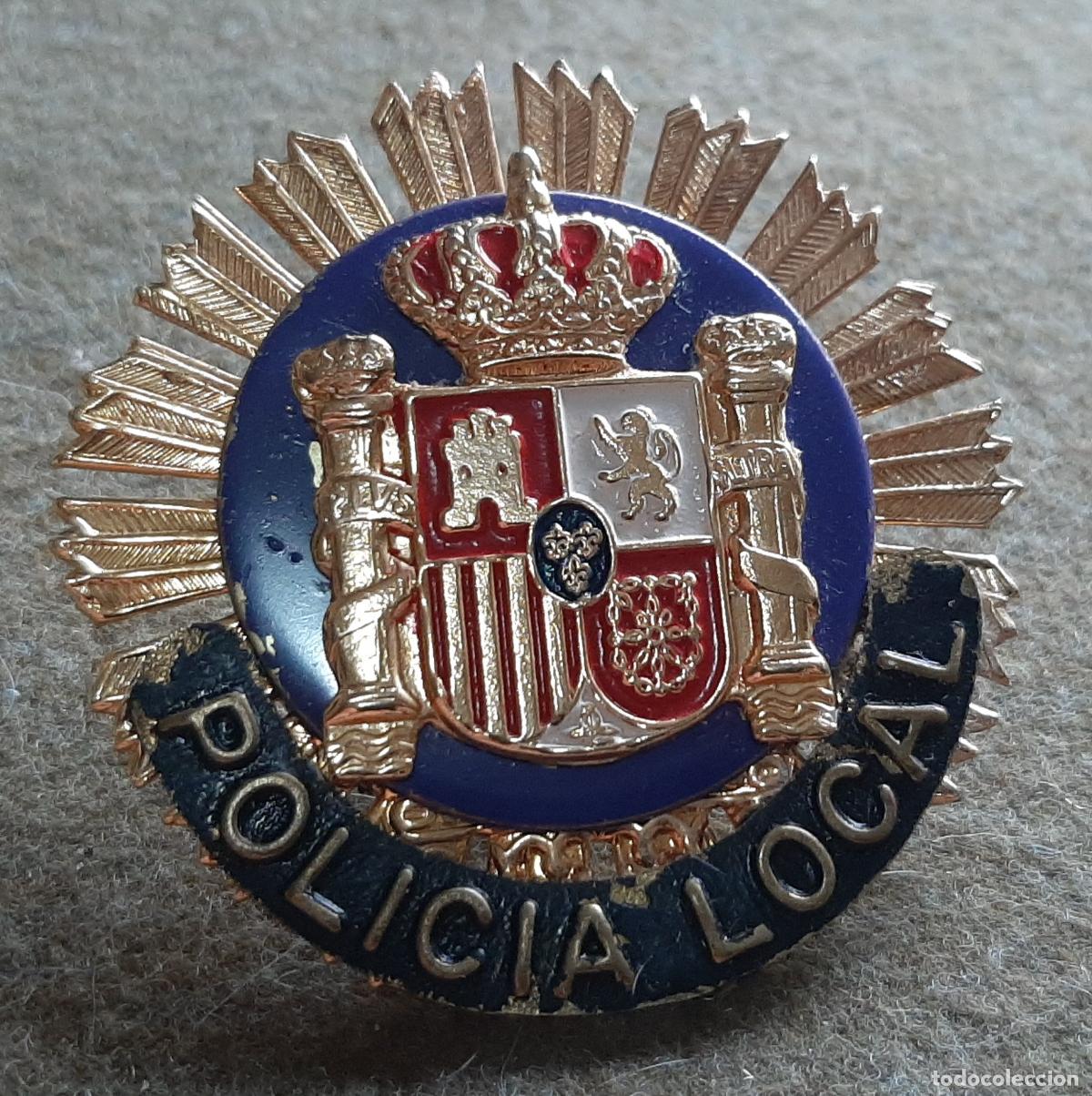 Militaria: ESPA&Ntilde;A - PLACA DE PECHO O GORRA - POLICIA LOCAL - GENERICA - FORMA CIRCULAR - 5 CM DMT