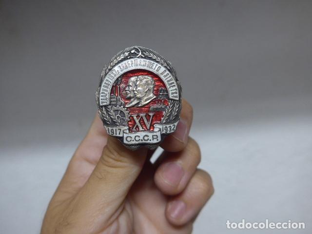 Militaria: Antigua insignia emblema ruso de buen trabajo en 1932 del Plan Quinquenal, original URSS comunista