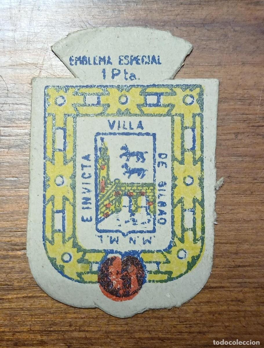 Militaria: Emblema auxilio social, especial 1 pts, serie X, N&ordm; 3, BILBAO.