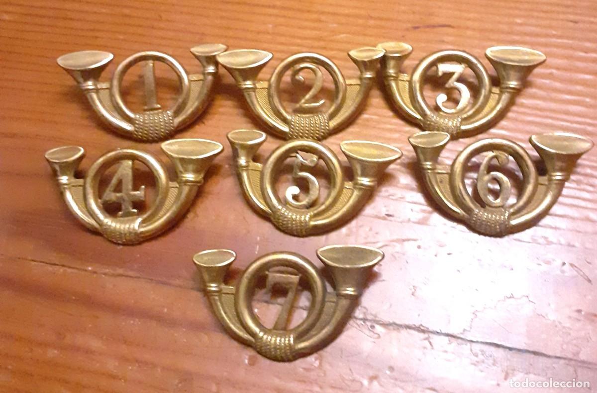 Militaria: 7 INSIGNIAS DE CUELLO DE CAZADORES GUERRA DE CUBA