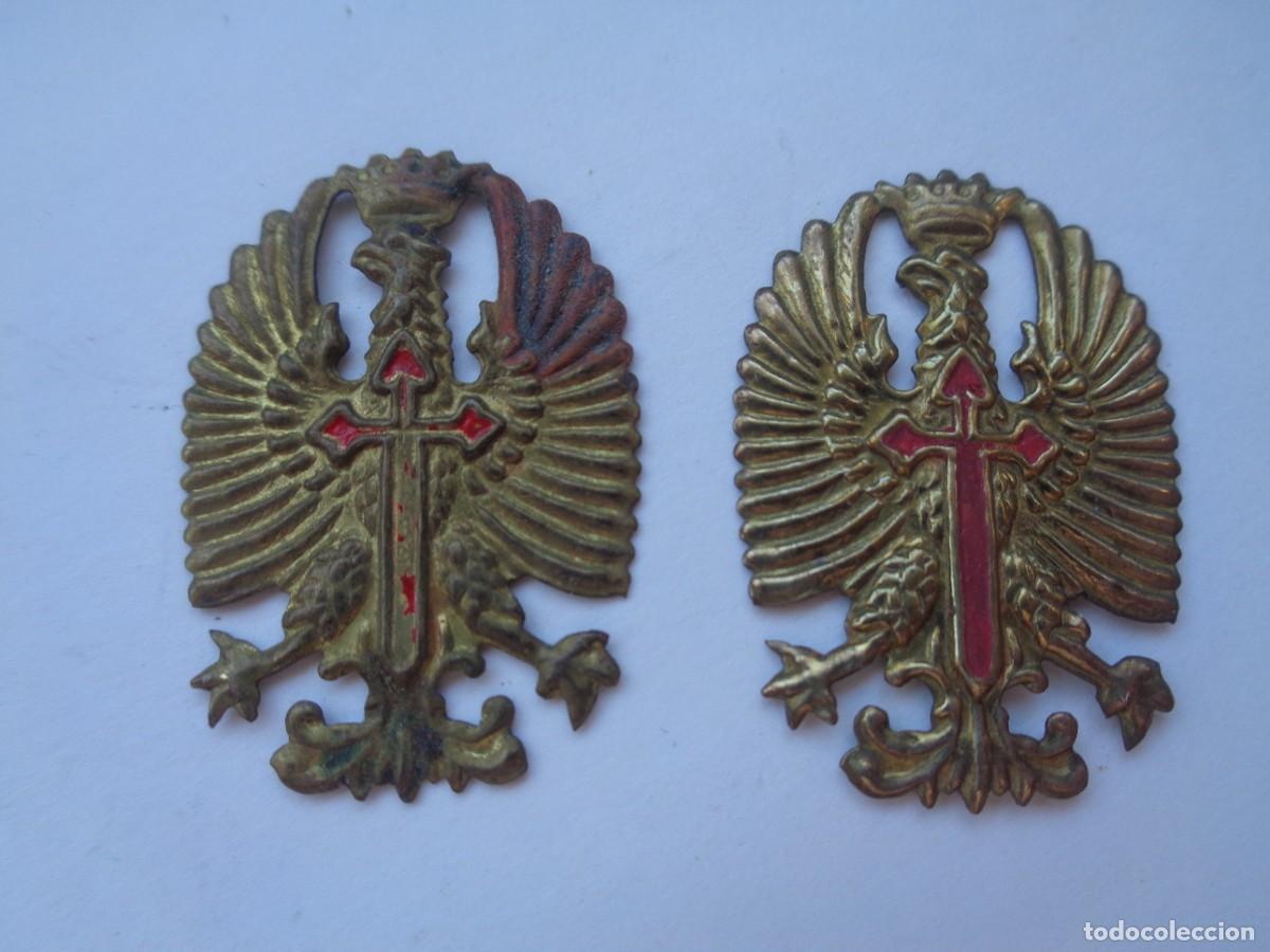 Militaria: LOTE 2 PEQUE&Ntilde;OS EMBLEMAS DEL EJERCITO DE TIERRA EPOCA DE FRANCO, PARA TERESIANA GUARDIA CIVIL, ETC