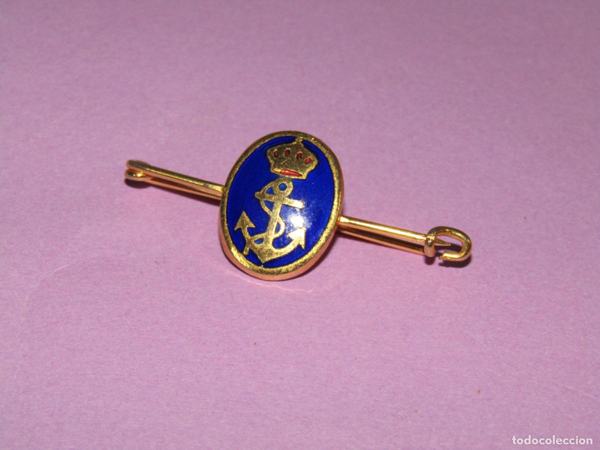 Militaria: Antiguo Alfiler de Corbata en Lat&oacute;n y Esmaltes de la ARMADA ESPA&Ntilde;OLA