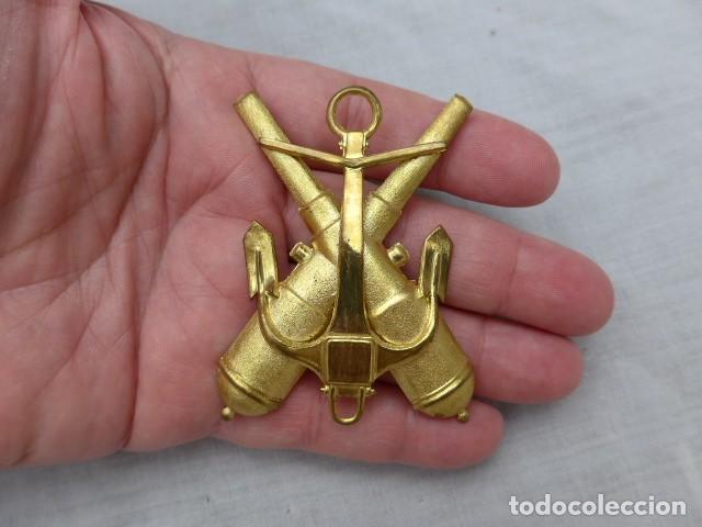 Militaria: ANTIGUO EMBLEMA ARTILLERO NAVAL DE DOS PIEZAS EPOCA ALFONSO XIII REPUBLICA