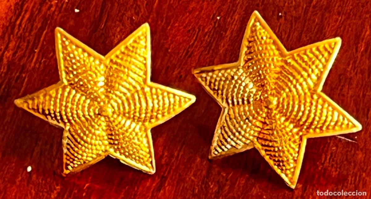 Militaria: PAREJA DE ESTRELLAS DE 6 PUNTAS PARA UNIFORME, MIDE CADA UNA 2,6 CMS. DE DIAMETRO APROXIMADAMENTE,