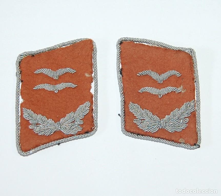Militaria: INSIGNIAS DE CUELLO DE TENIENTE DE TRANSMISIONES DE LA LUFTWAFFE