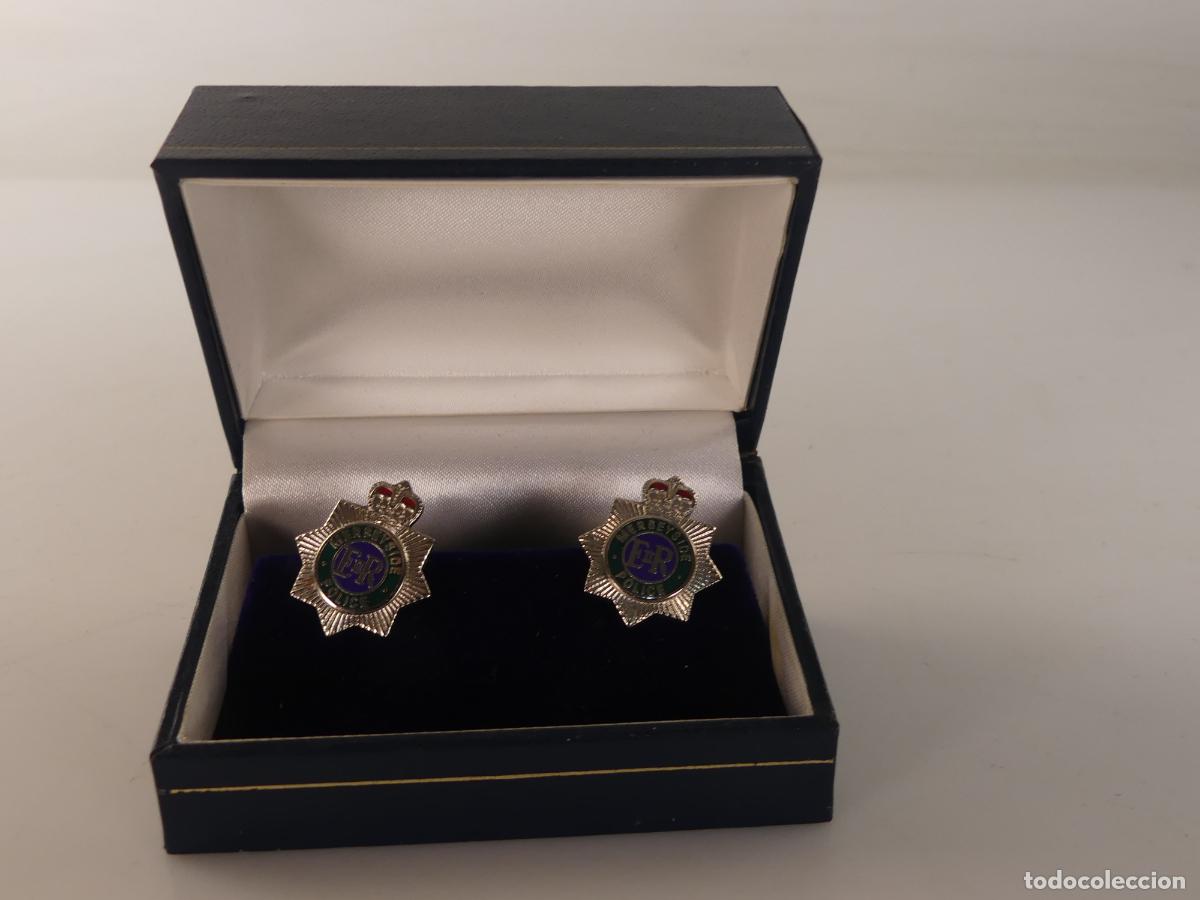 Militaria: JUEGO DE GEMELOS MERSEYSIDE POLICE CON ESTUCHE