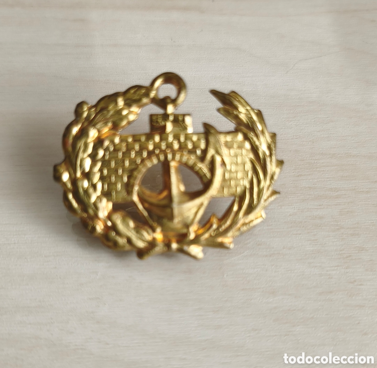 Militaria: Insignia pin militar de ancla. Ingeniero de caminos, Canales y puertos