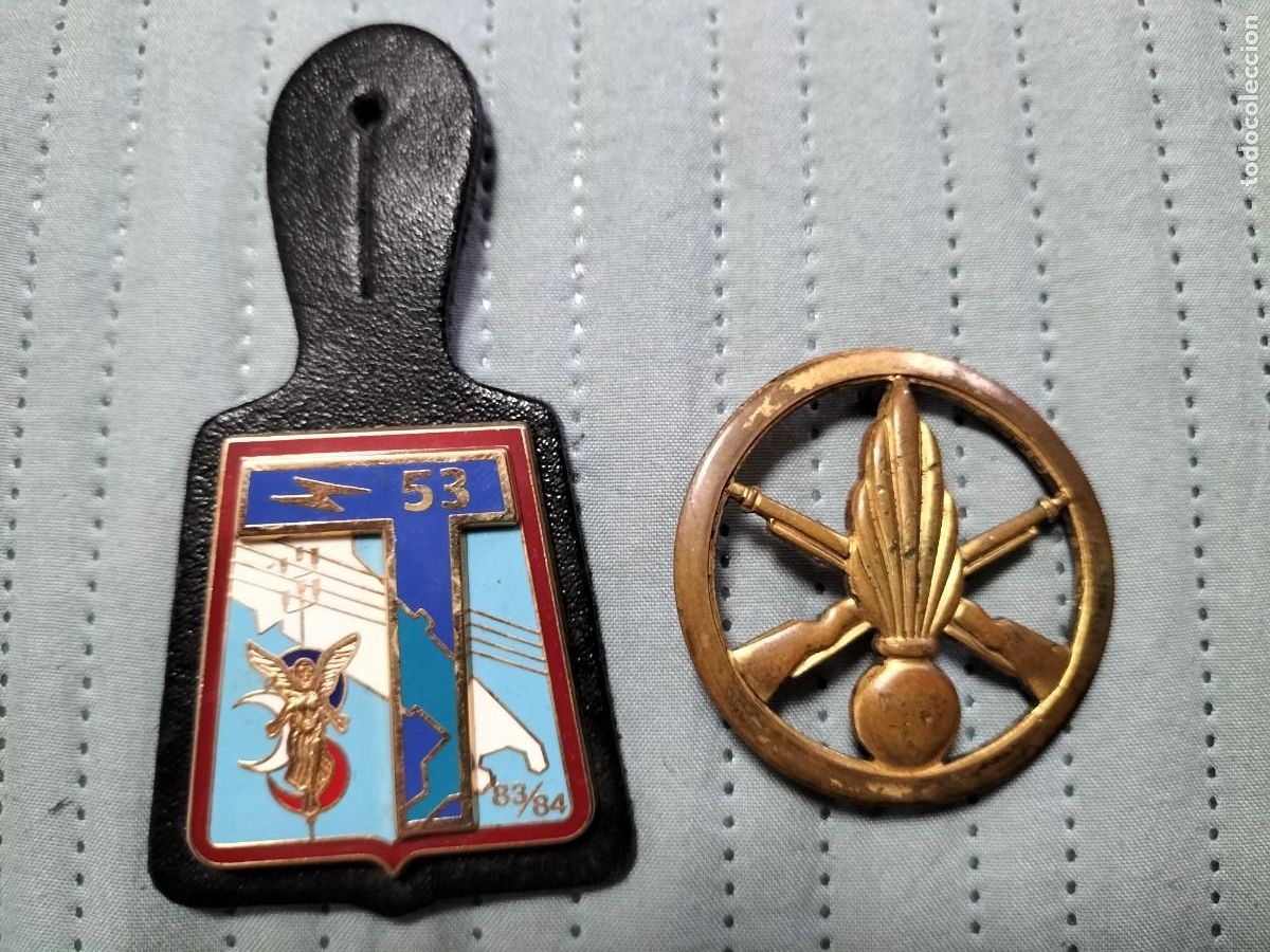 Militaria: Par de insignias militares a identificar. Grandes