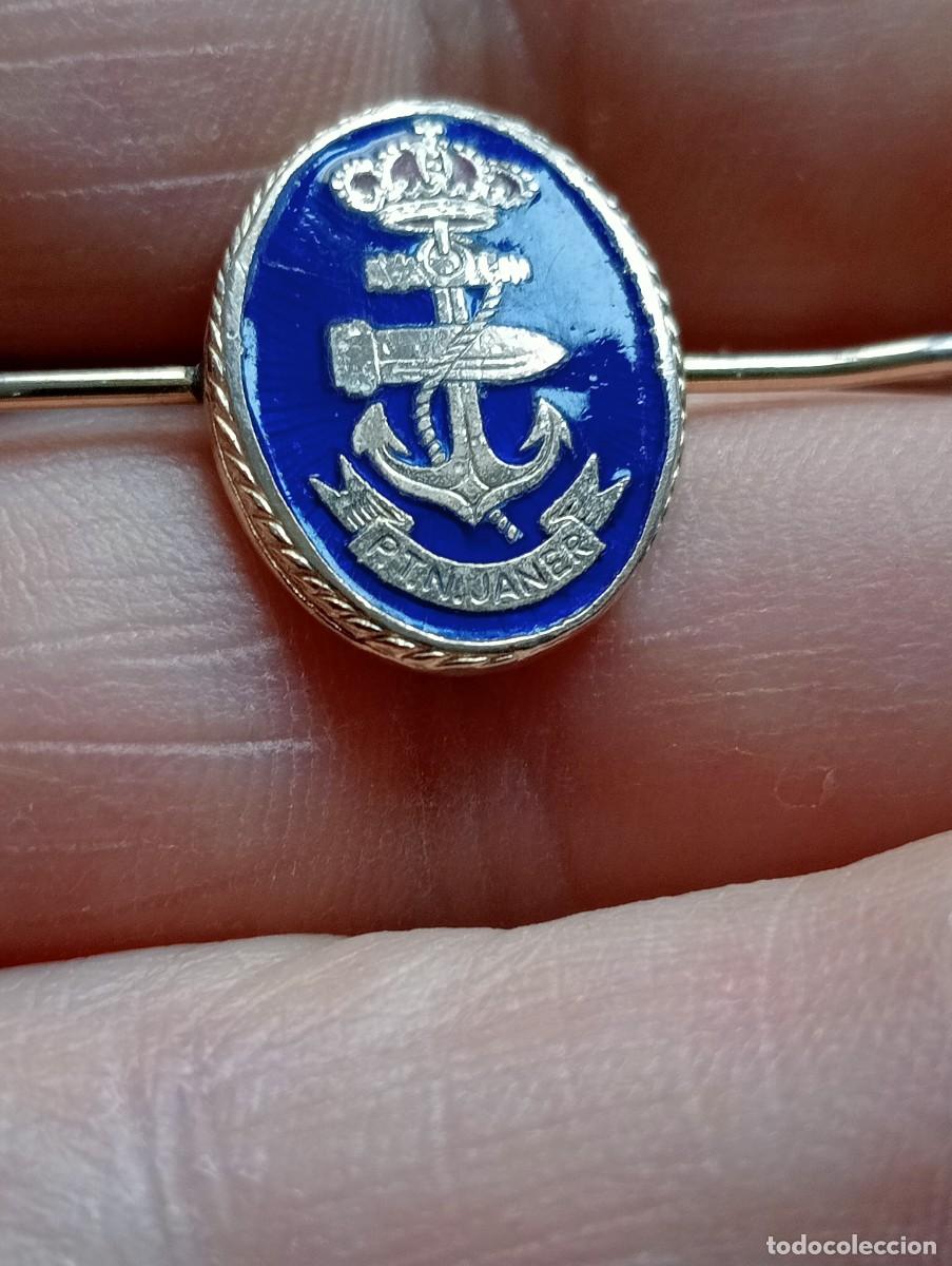 Militaria: PISACORBATAS POL&Iacute;GONO TIRO NAVAL JANER SAN FERNANDO C&Aacute;DIZ ARMADA ESPA&Ntilde;OLA MARINA ALFILER CORBATA PIN
