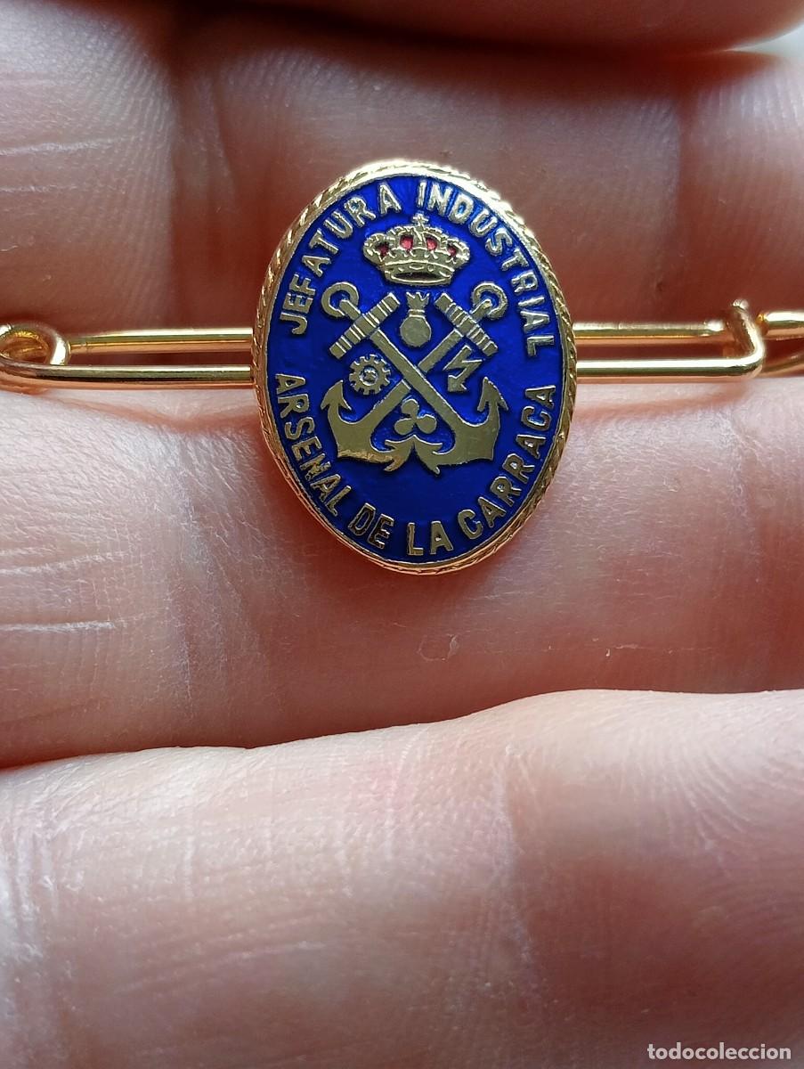 Militaria: PISACORBATAS ARSENAL DE LA CARRACA ESMALTADA ARMADA ESPA&Ntilde;OLA MARINA ALFILER CORBATA INSIGNIA PINS