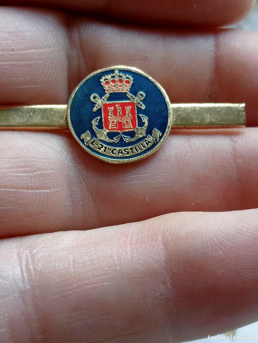 Militaria: PISACORBATAS L 21 CASTILLA BUQUE TRANSPORTE Y ATAQUE ARMADA ESPA&Ntilde;OLA MARINA ALFILER CORBATA INSIGNIA