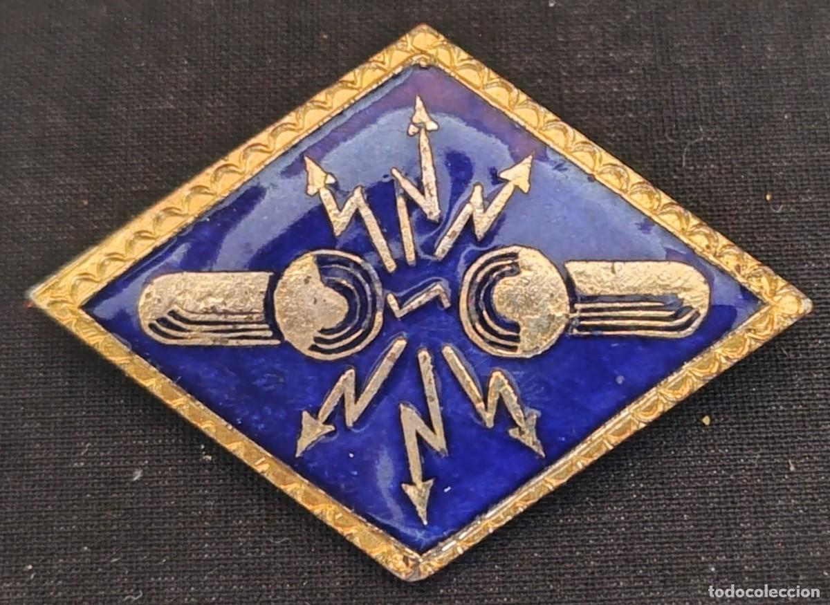 Militaria: RARA INSIGNIA MILITAR, ROMBO AZUL, ESMALTADO, EJERCITO ESPA&Ntilde;OL, TELEGRAFISTA
