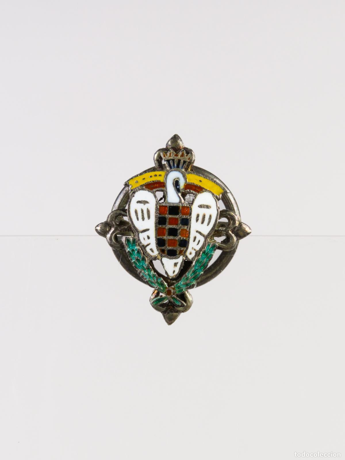Militaria: Pin SEU Falange Sindicato Universitario metal dorado esmalte primera mitad S XX