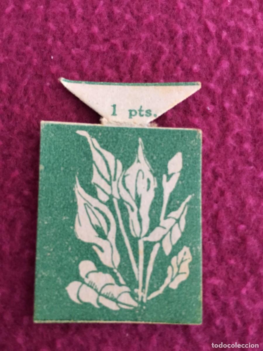 Militaria: EMBLEMA AUXILIO SOCIAL ESPECIAL 1 PTA VERDE --- FLORES