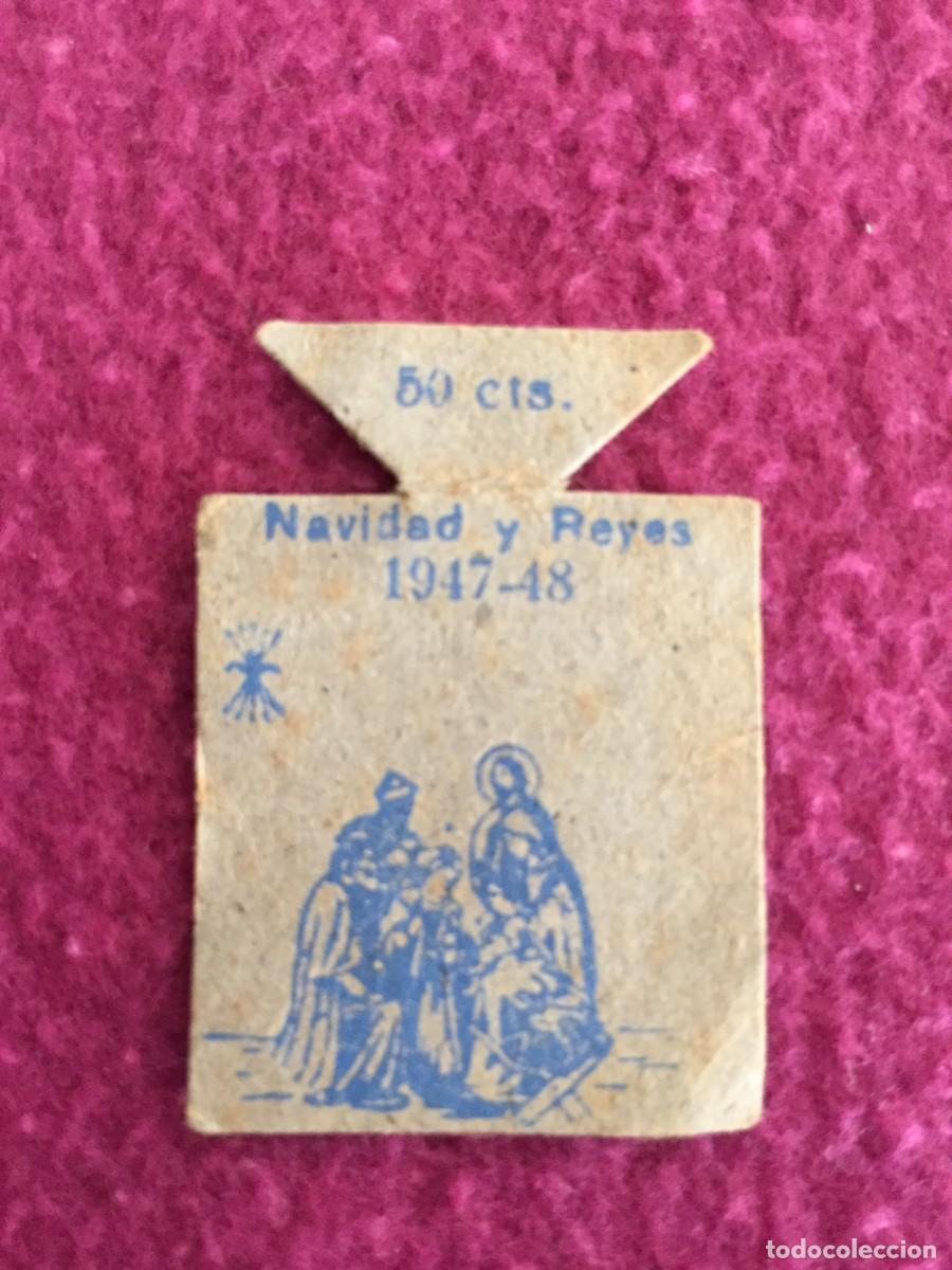 Militaria: ANTIGUO EMBLEMA DE AUXILIO SOCIAL 50 CTS NAVIDAD Y REYES 1947 - 48 FALANGE ESPA&Ntilde;OLA