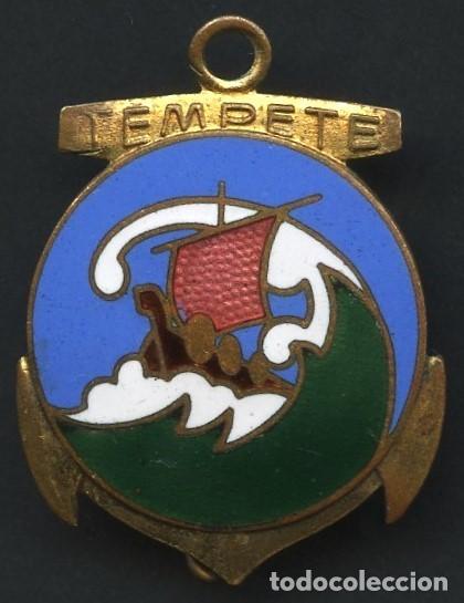 Militaria: FRANCIA, INSIGNIA ESMALTADA, ARMADA FRANCESA, LANCHA TORPEDERA TORMENTA