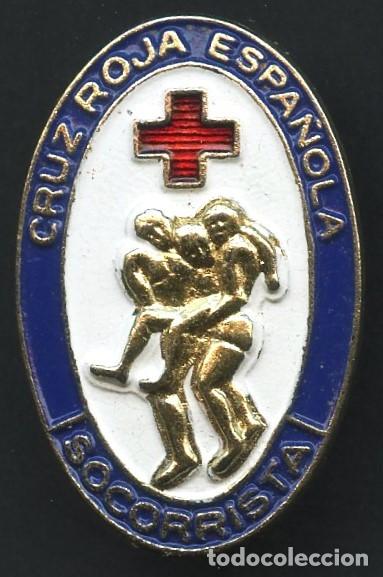Militaria: INSIGNIA, PIN, CRUZ ROJA ESPA&Ntilde;OLA, SOCORRISTA
