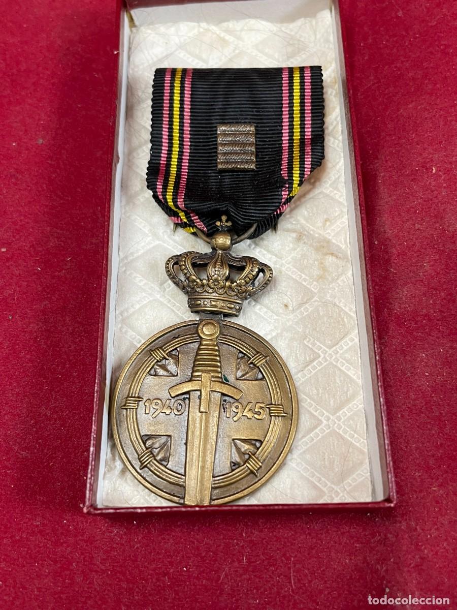 Militaria: Medalla Prisionero de Guerra B&eacute;lgica 1940-1945 WWII con barrette y estuche