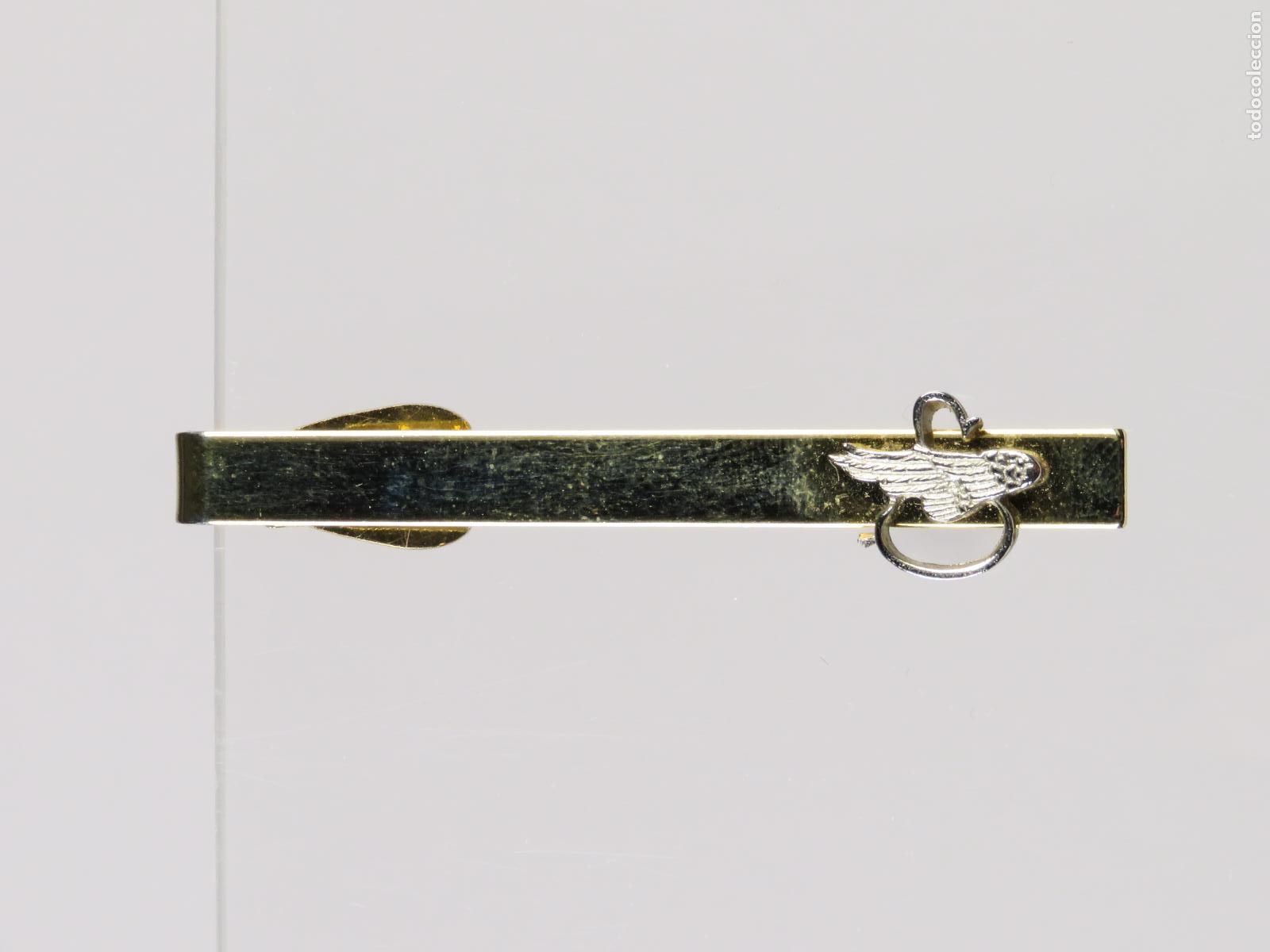 Militaria: Pisacorbatas avi&oacute;n aviaci&oacute;n alas aguila metal plateado segunda mitad S XX