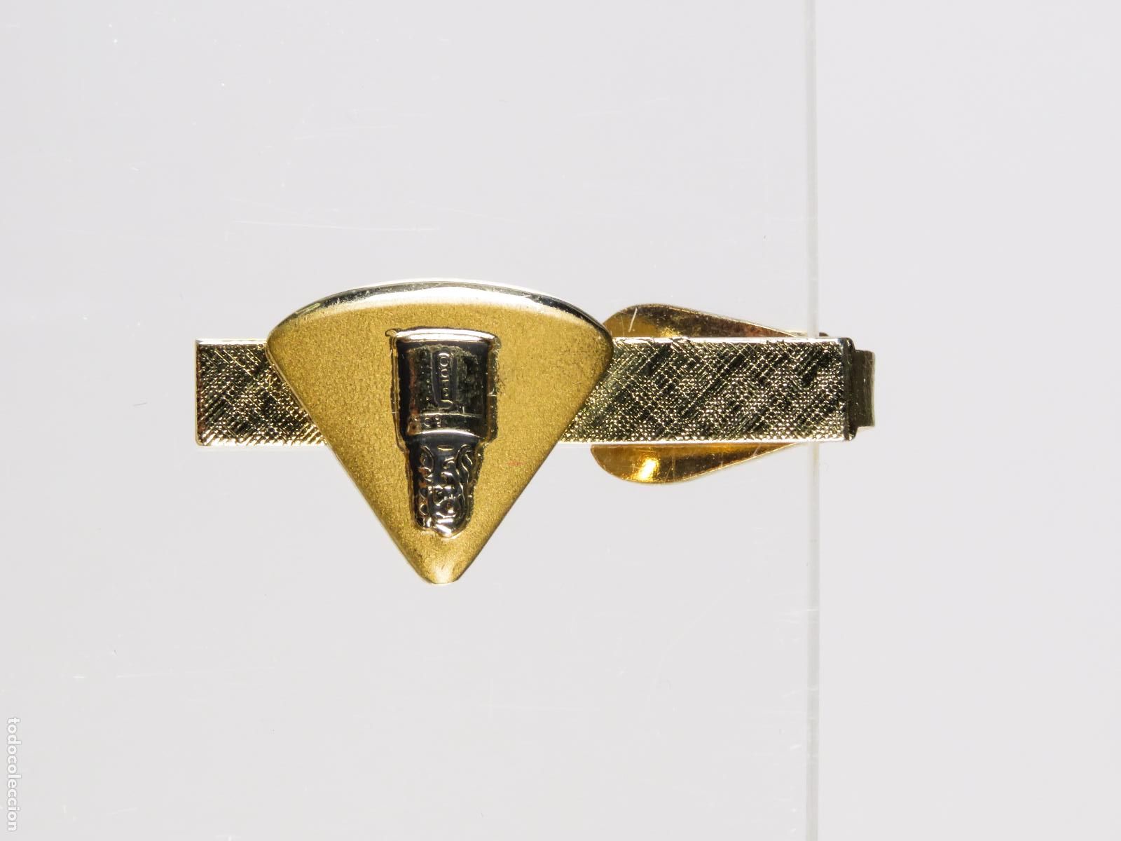 Militaria: Pisacorbatas pinza motor avi&oacute;n Pratt & Whitney compa&ntilde;&iacute;a metal dorado segunda mitad S XX