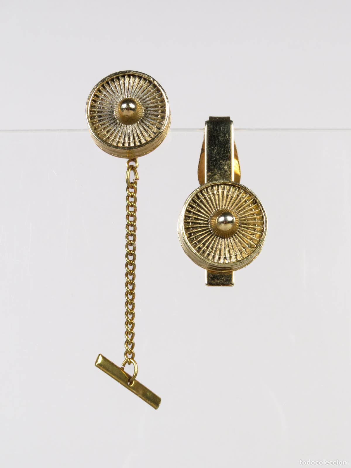 Militaria: Pisacorbatas pinza y pin motor avi&oacute;n JT9D Pratt & Whitney compa&ntilde;&iacute;a metal dorado segunda mitad S XX
