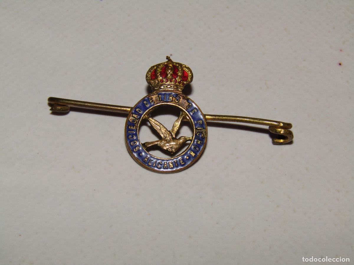 Militaria: Antiguo Alfiler de Corbata de la SOCIEDAD DE TIRO PICH&Oacute;N de ALICANTE