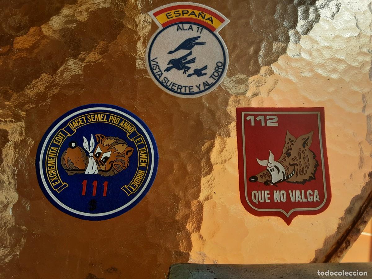 Militaria: Tres parches Ala 11-111 Esc.-112 Esc. (Base Manises) Ej&eacute;rcito del Aire mediados a&ntilde;os 70