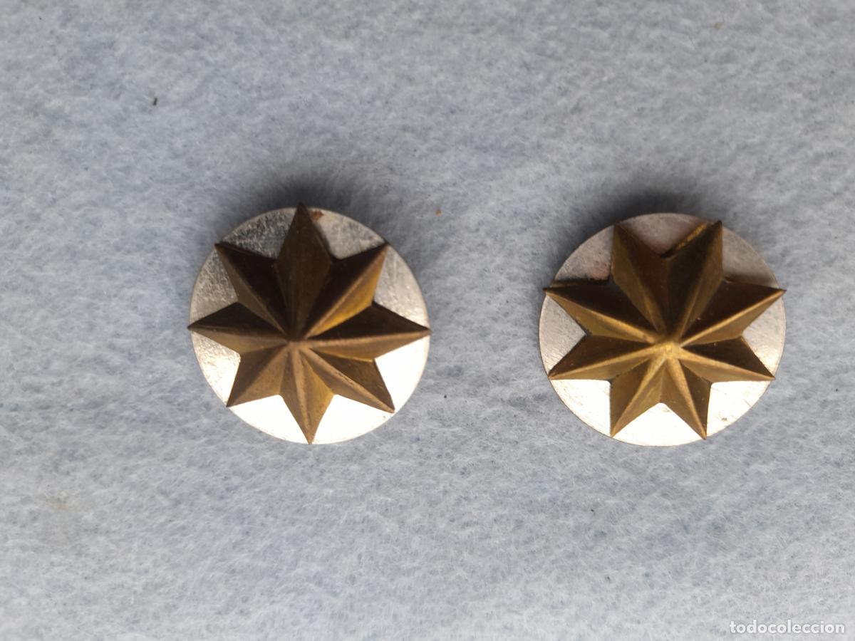 Militaria: Pareja de Estrellas Metal 8 Puntas. Ejercito Espa&ntilde;ol.