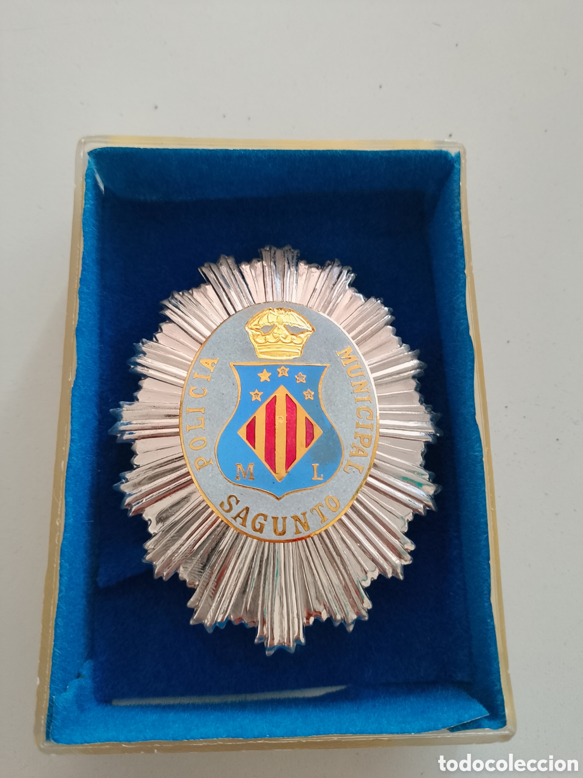 Militaria: Placa insignia polic&iacute;a municipal Sagunto valencia