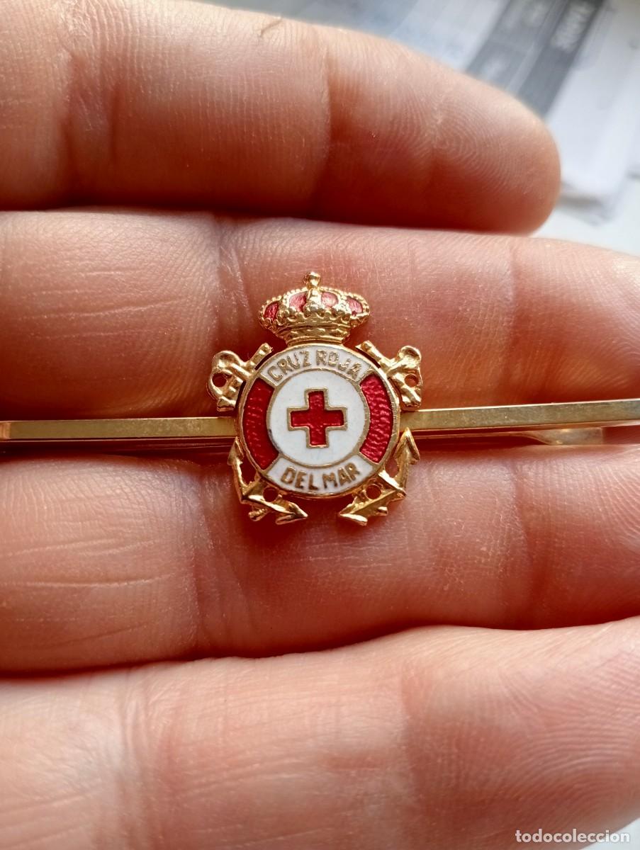Militaria: PISACORBATAS CRUZ ROJA DEL MAR ARMADA ESPA&Ntilde;OLA MARINA ALFILER CORBATA INSIGNIA ESMALTADA