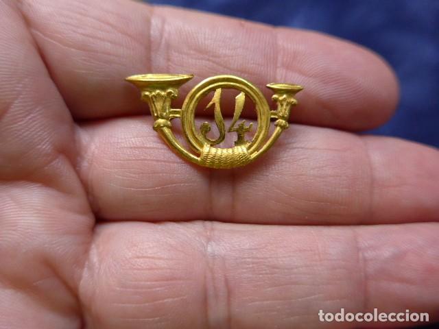 Militaria: ANTIGUO EMBLEMA DE CUELLO CAZADORES 14 EPOCA ALFONSO XII - XIII - GUERRA DE CUBA - FILIPINAS