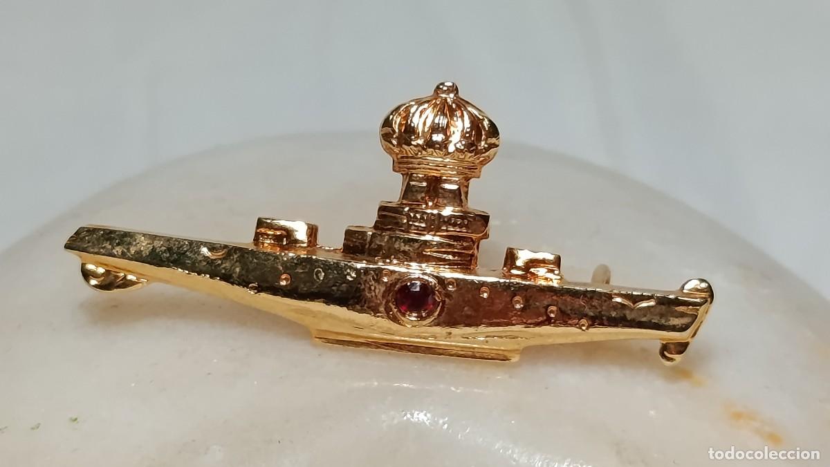 Militaria: ANTIGUA INSIGNIA MILITAR BROCHE SUBMARINO SUBMARINOS DISTINTIVO ROJO OFICIALES ARMADA ESPA&Ntilde;OLA