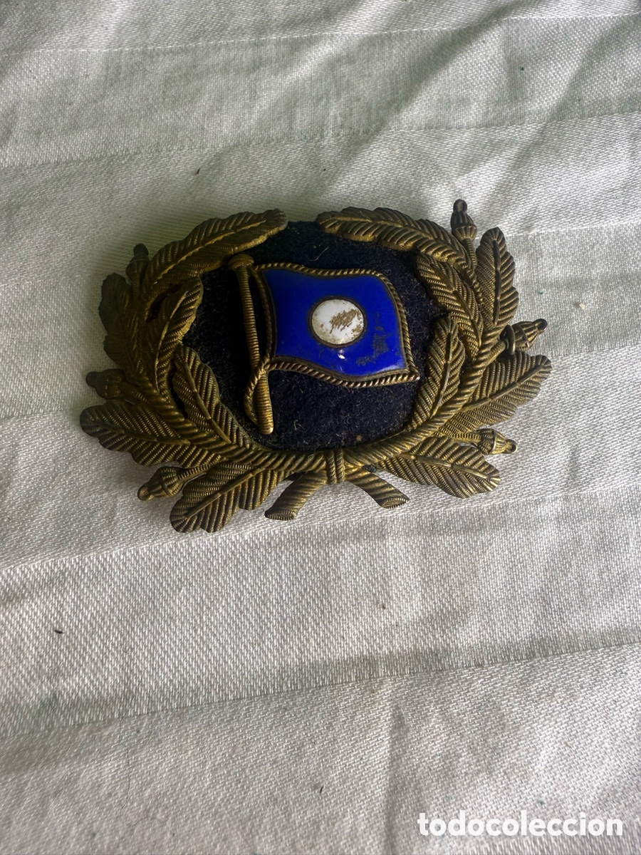 Militaria: RARA INSIGNIA o Emblema ANTIGUA DE MARINA EN BRONCE Y ESMALTE &ndash; SIGLOS XIX&ndash;XX