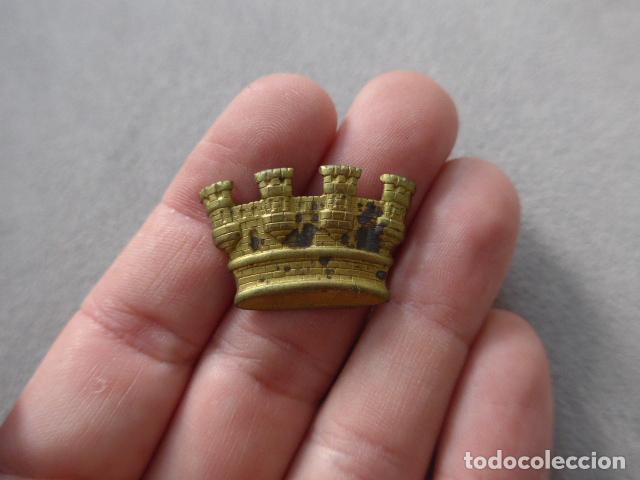Militaria: Antigua insignia corona republicana original para gorra de plato, Republica y Guerra civil