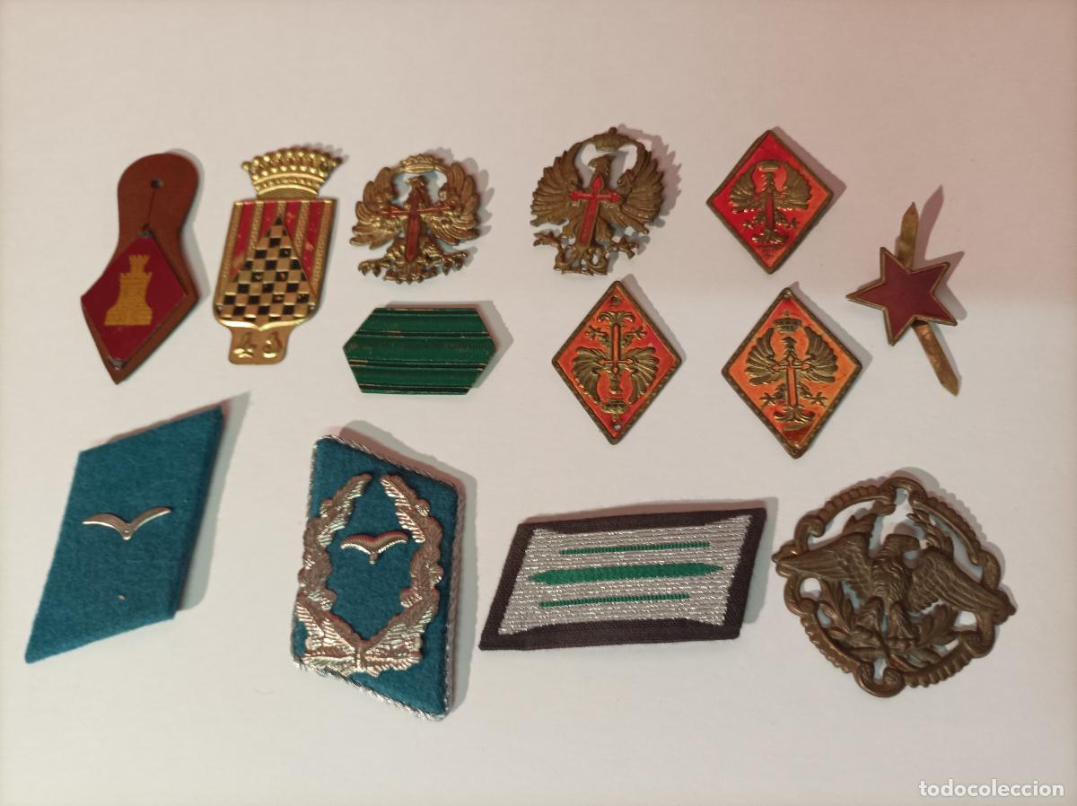 Militaria: LOTE DE INSIGNIAS EMBLEMAS Y DISTINTIVOS DEL EJERCITO