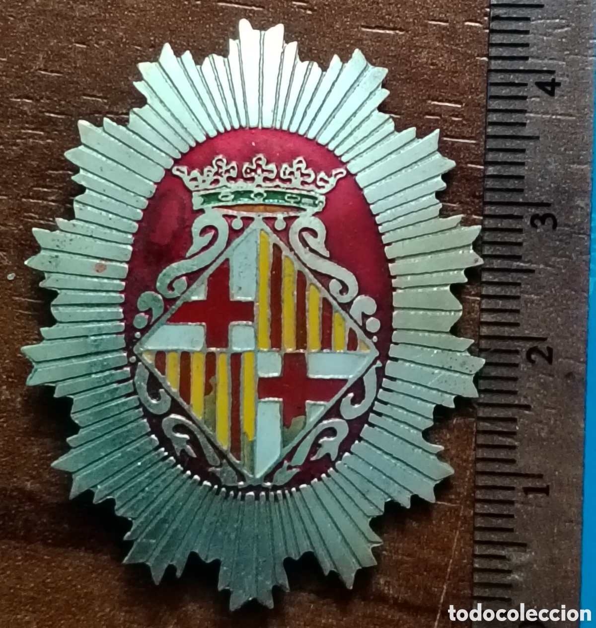 Militaria: Chapa antigua de la Guardia Urbana de Barcelona
