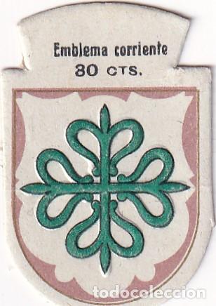 Militaria: Emblema auxilio social, corriente 30 cts, serie O, N&ordm; 5, ORDEN DE ALCANTARA.