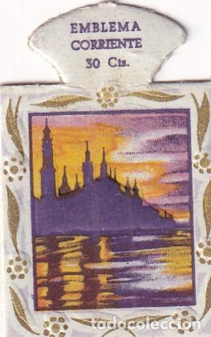 Militaria: ZARAGOZA AUXILIO SOCIAL CORRIENTE SERIE M 2 EMBLEMA INSIGNIA GUERRA CIVIL POSGUERRA ESPA&Ntilde;OLA
