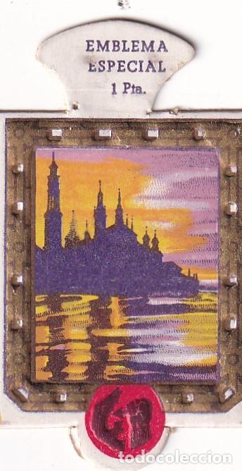 Militaria: Emblema auxilio social, especial 1 pts, serie M, N&ordm; 2, ZARAGOZA.ESPA&Ntilde;OLA