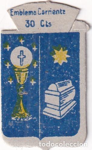 Militaria: ANTIGUO EMBLEMA DE AUXILIO SOCIAL 30 CTS - SERIE X N&ordm; 9 SANTIAGO DE COMPOSTELA A&Ntilde;OS 40 POSGUERRA