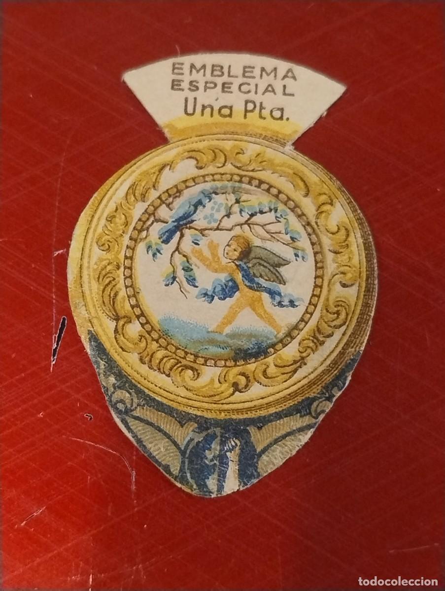 Militaria: Emblema auxilio social, especial 1 pts, serie J, N&ordm; 6, FABRICA DE LA GRANJA (PLATO)